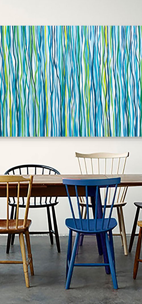River Current- 200 x 85cm acrylic on canvas by George Hall