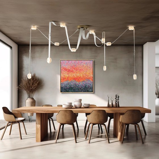 Velvet sunrise - diptych, framed