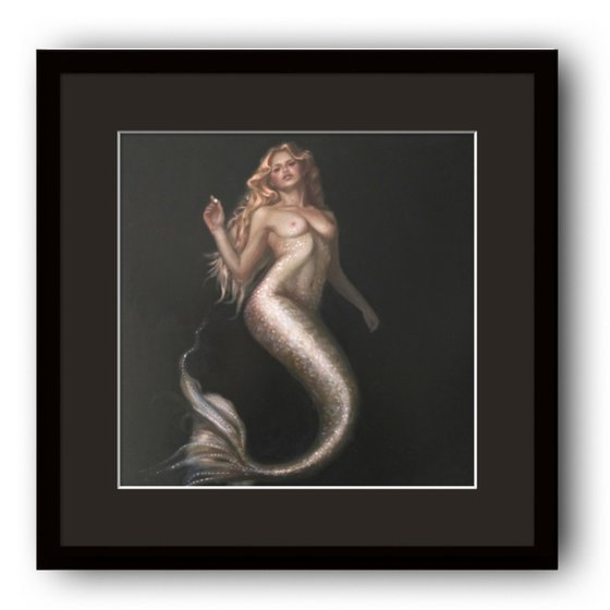 Perla Marina, mermaid oil painting