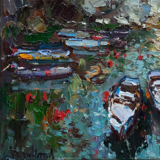 Riomaggiore, Cinque terre - Italian Landscape painting