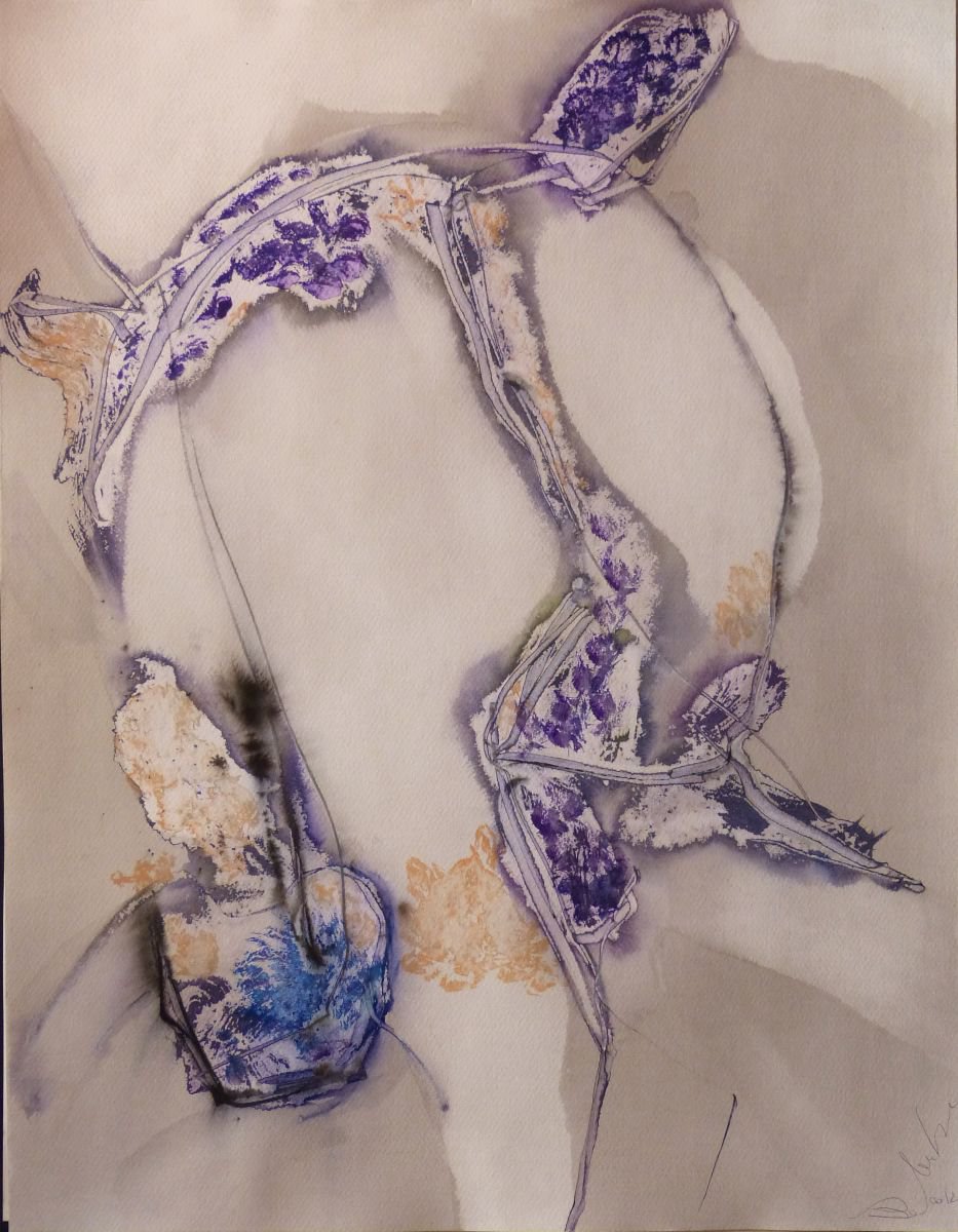 Abstract Acrylic Painting By Frederic Belaubre, 20 X 26, Prolegomena, #4, 65X50 Cm, Original Artwork