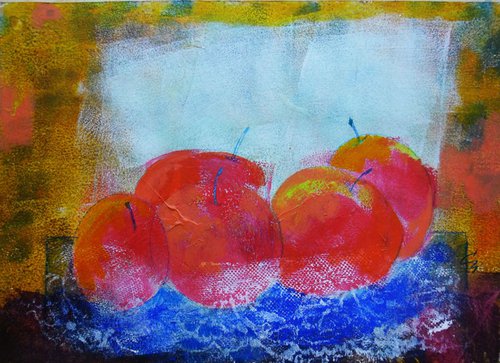 Sweet apples,Framed without glass. by Victoria Cozmolici