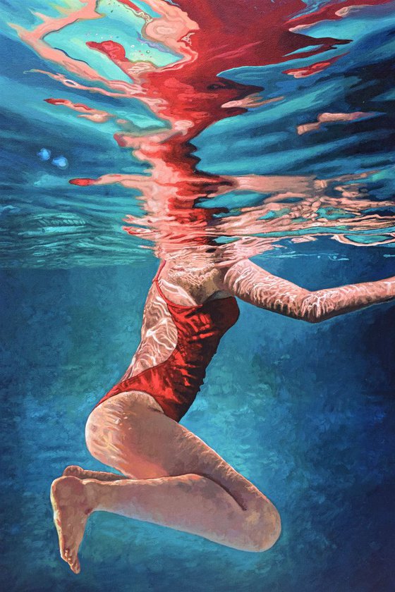 Underwater Painting - The Red Ribbon