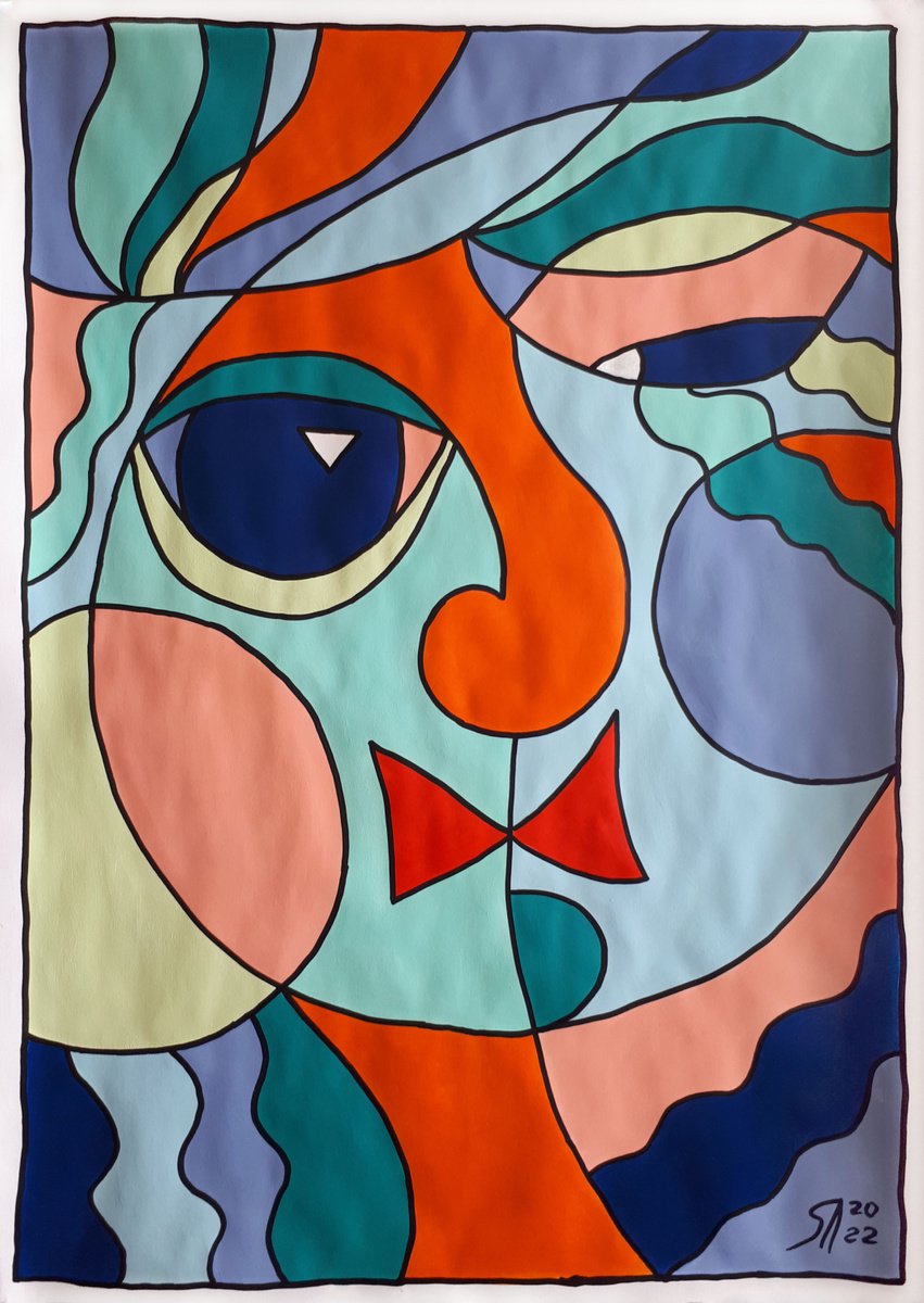 Abstract Acrylic Painting By Salana Art / Svetlana Samovarova, 24 X 34", Color, Shape, Emotion 03, Original Artwork