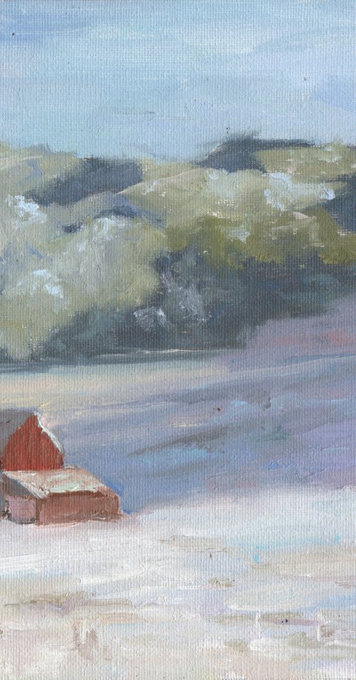 Red Barn in Winter (1) by Elizabeth B. Tucker