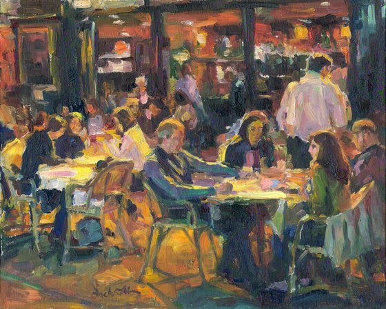 Café, evening