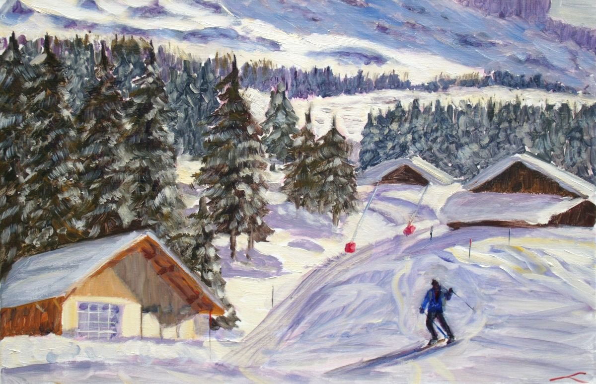 Down To Grindelwald By Elena Sokolova, 24 X 16, Artwork For Sale On Artfinder