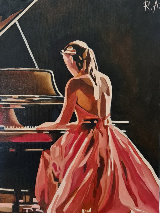 Pianist - oil painting 30*40