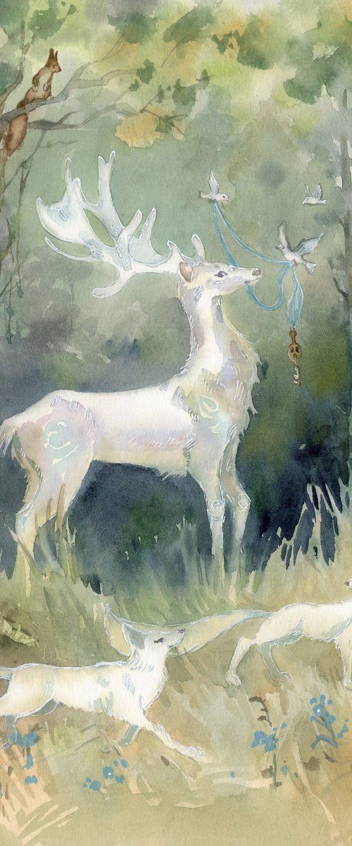 Fantasy White Deer by Yulia Evsyukova