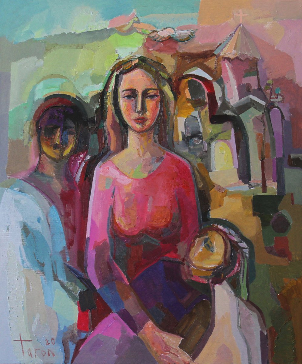 Abstract Oil Painting By Taron Khachatryan, 20 X 24", Faith, Original Artwork