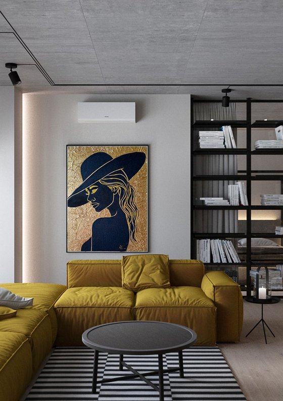 Woman in Shadow and Gold