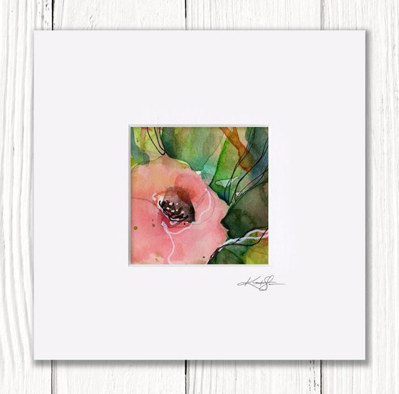 Little Dreams 28 - Small Floral Painting by Kathy Morton Stanion