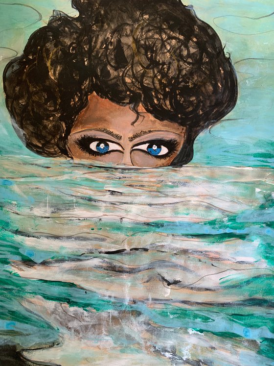 Floating on Water Acrylic Painting Realistic Water Artwork On Paper Home Decor Gift Ideas