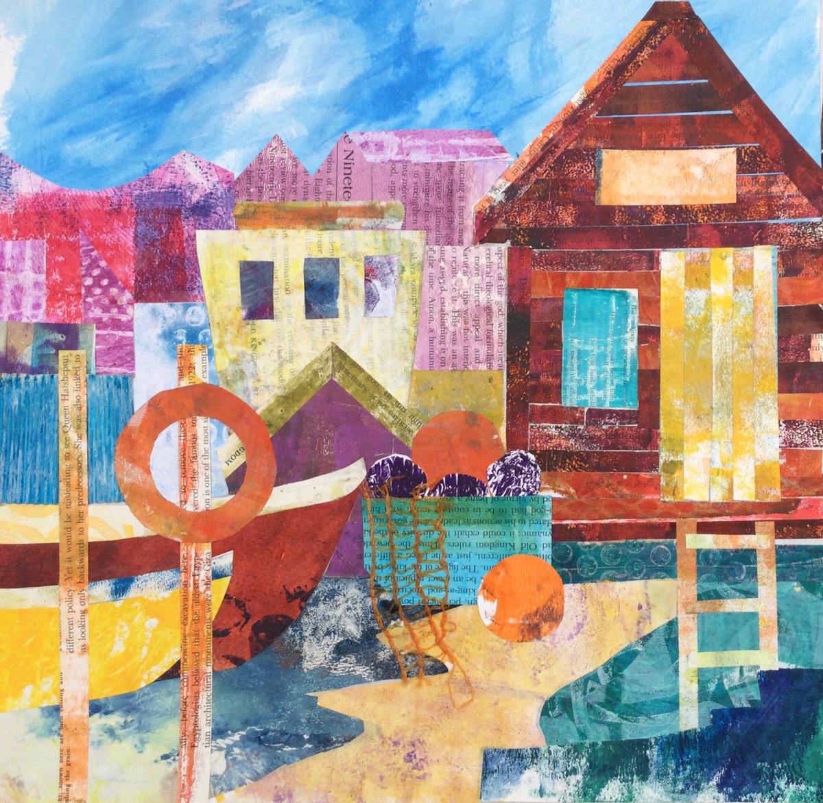 Harbour By Dee Evans, 18 X 18, Artwork For Sale On Artfinder