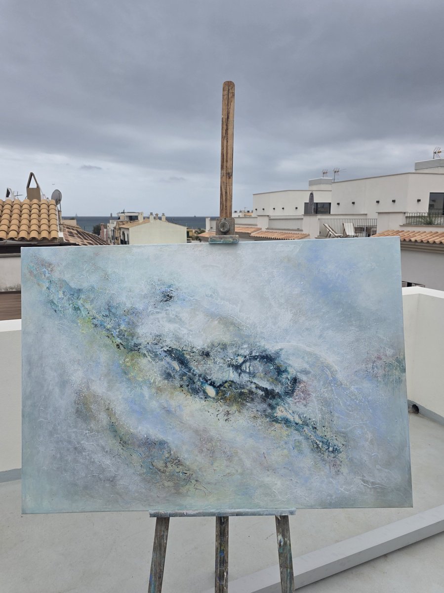 Organic Abstract Acrylic Painting By Doris Duschelbauer, 51 X 35, Flowing Through Memories, Original Artwork