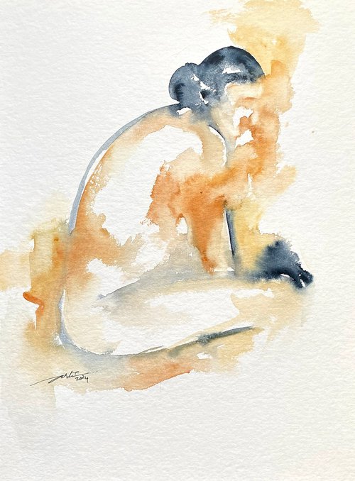 Nude _female_Sitting by Arti Chauhan