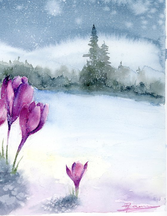 Crocuses in Snow #2