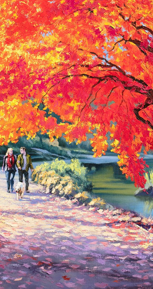 Fall Alley. Ruby Red Autumn by Stanislav Sidorov