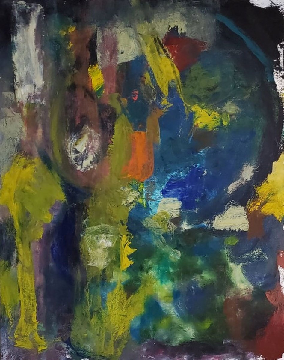 Organic Abstract Oil Painting By Rebecca Hodel, 16 X 20", Monsters, Original Artwork