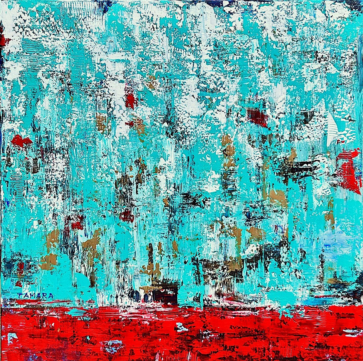  Green Abstraction By Tamara Bakhshinyan, 31 X 31, Artwork For Sale On Artfinder