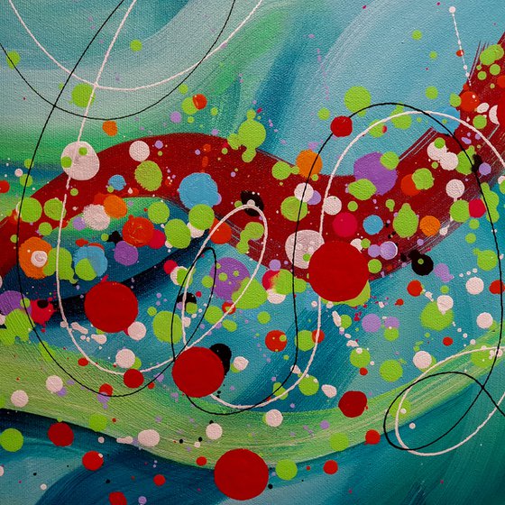 Ocean bloom 2 - Original bold abstract on canvas - Ready to hang