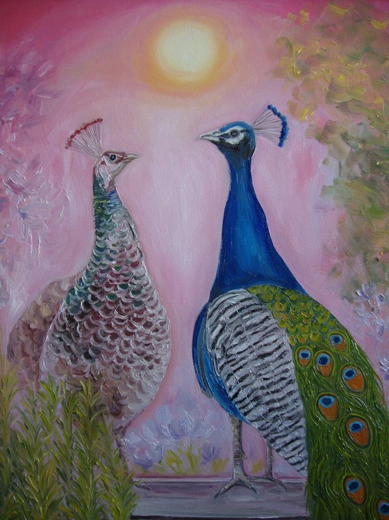 Pair of peacocks