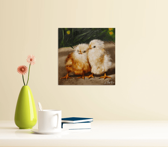 Chickens Painting, Nursery Art