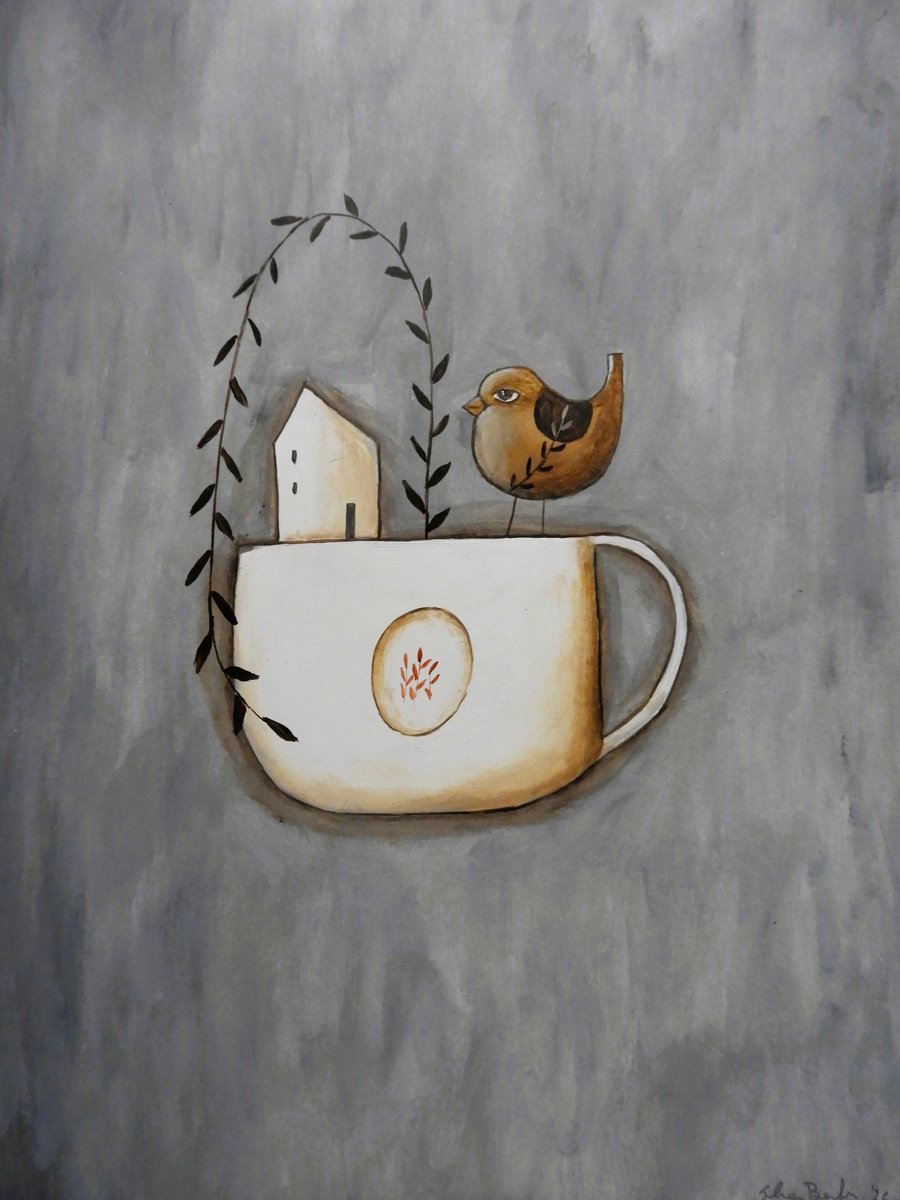 Illustrative Oil Painting , A Special Tea Cup By Silvia Beneforti, 12 X 17, Artwork For Sale On Artfinder