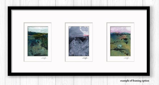 Mystical Land Collection 14 - 3 Textural Landscape Paintings by Kathy Morton Stanion