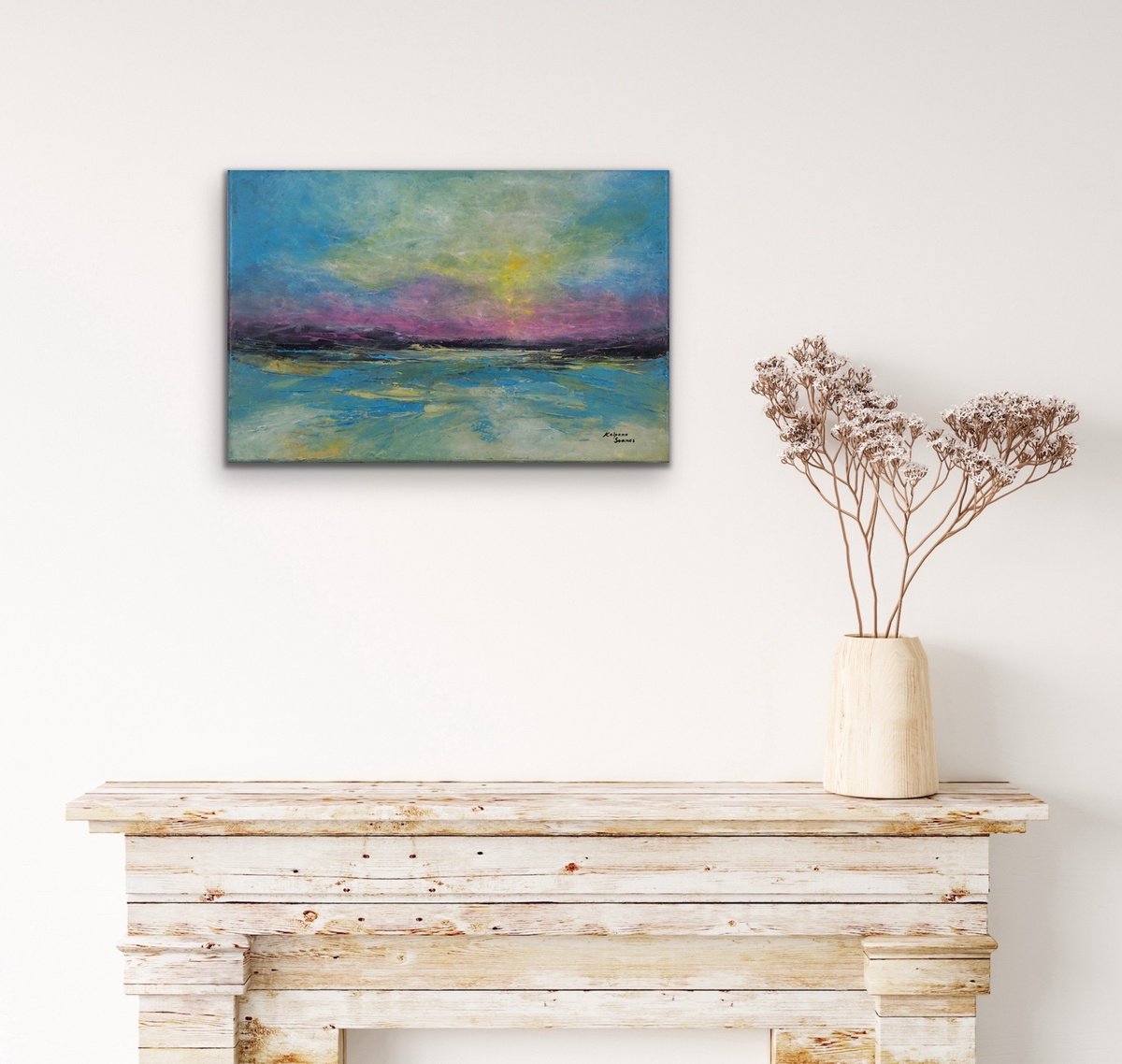 Impressionistic Landscape Oil Painting By Kalpana Soanes, 24 X 16", Quiet Contemplation, Original Artwork