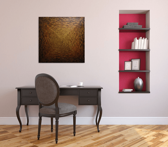 Large gold orange purple square gradient