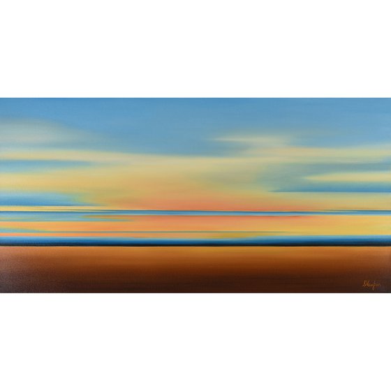 Golden Sky Glow - Colorful Abstract Landscape