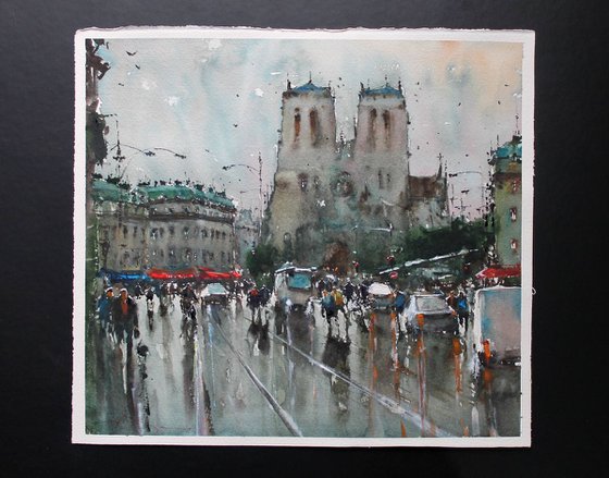 Paris Rainy Square