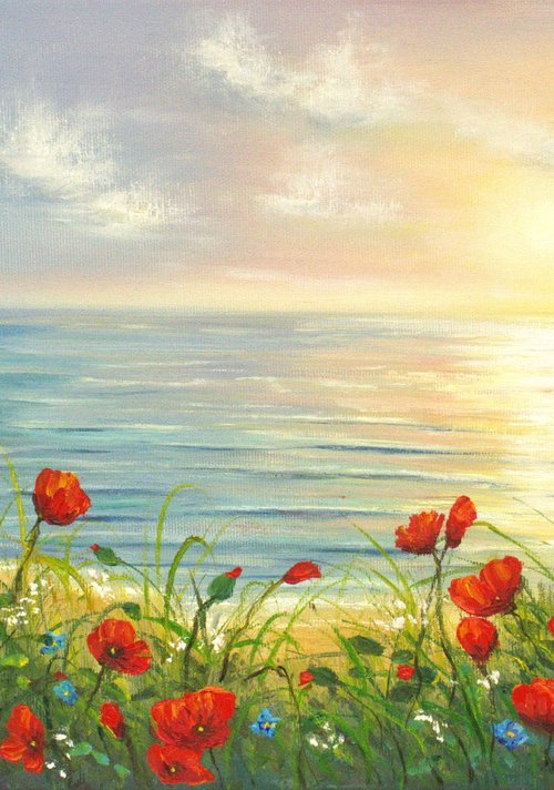 Poppies by sea by Ludmilla Ukrow