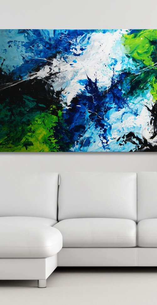 CANVAS ONLY: Color Storm III (200 x 110 cm) XXXL (80 x 44 inches) by Ansgar Dressler