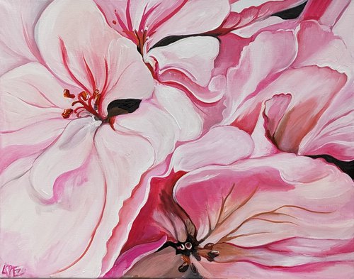 Pink flowers by Lotz Bezant
