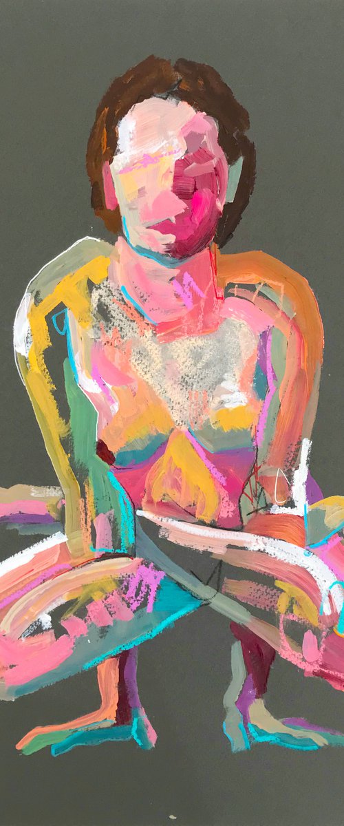 Female Nude Painting On Paper by Andrew Orton