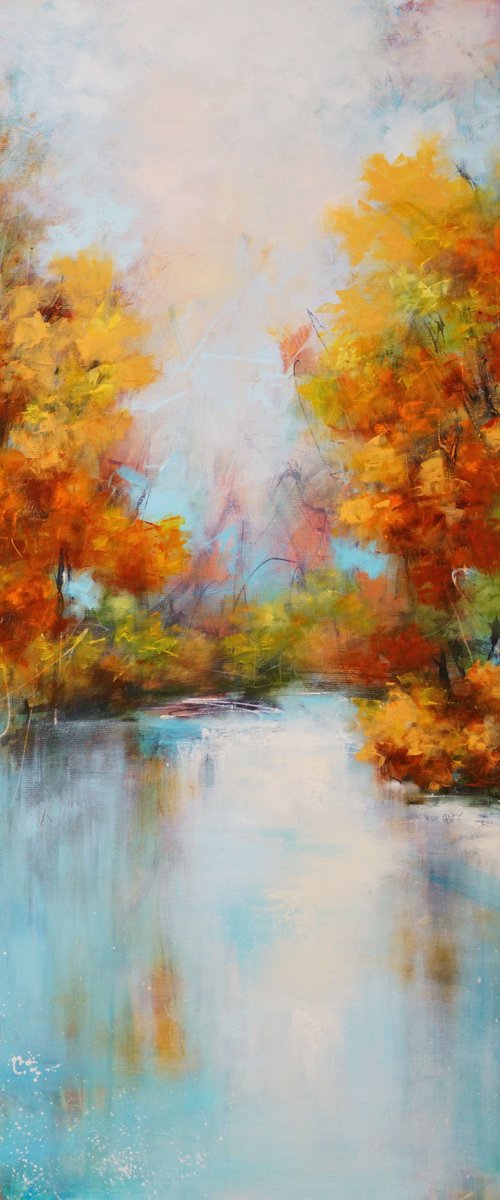 "Lake Serenity in Fall Hues" by Vera Hoi