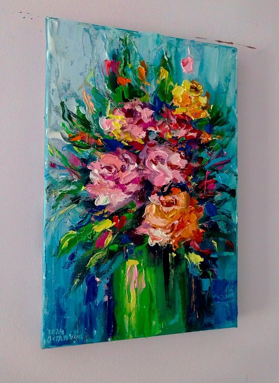 Abstract bouquet with roses