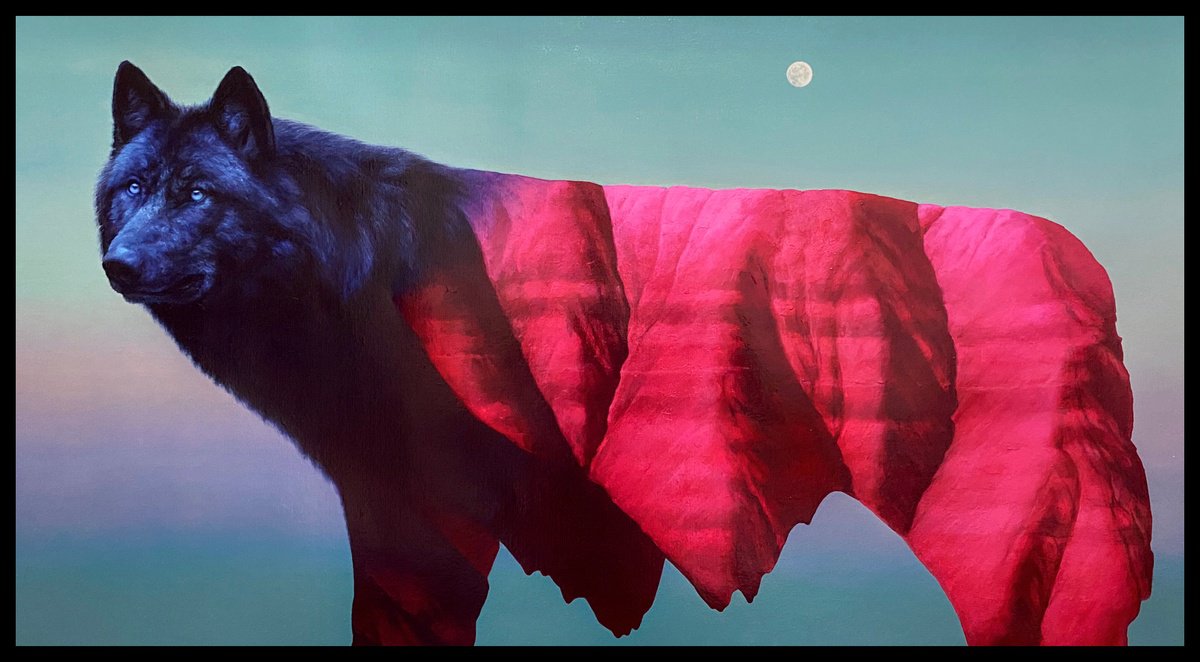 Surrealistic Animal Acrylic Painting By Edel Alonso Bello, 47 X 28, Mama, Original Artwork