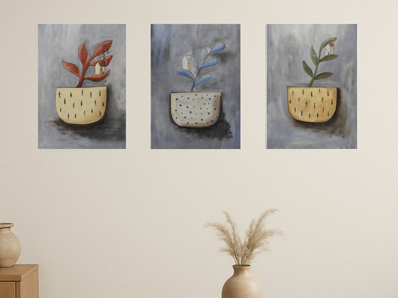 The potted plants, set of 3