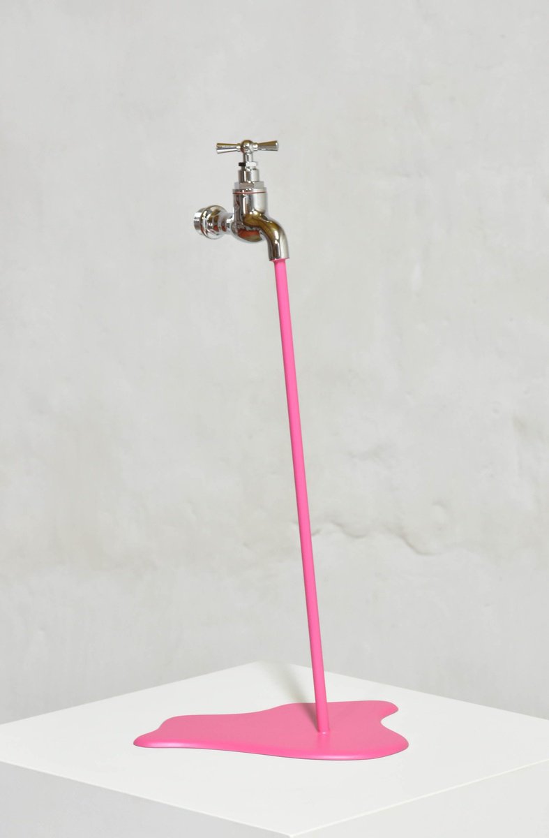 Urban And Pop Still Life Sculpture By Yannick Bouillault, 9 X 17", Le Liquide Rose, Original Artwork