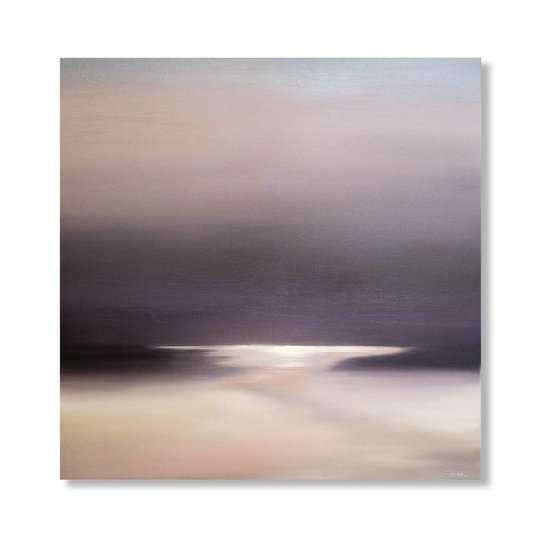 Landscape painting Purple silence, Free shipping