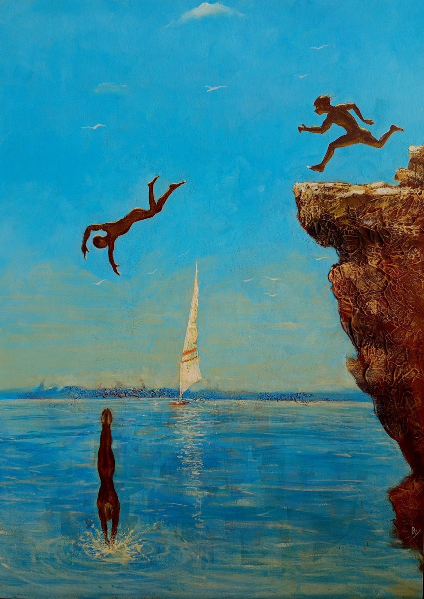 Illustrative Landscape Oil Painting By Serhiy Roy, 17 X 23", Summer Euphoria, Original Artwork