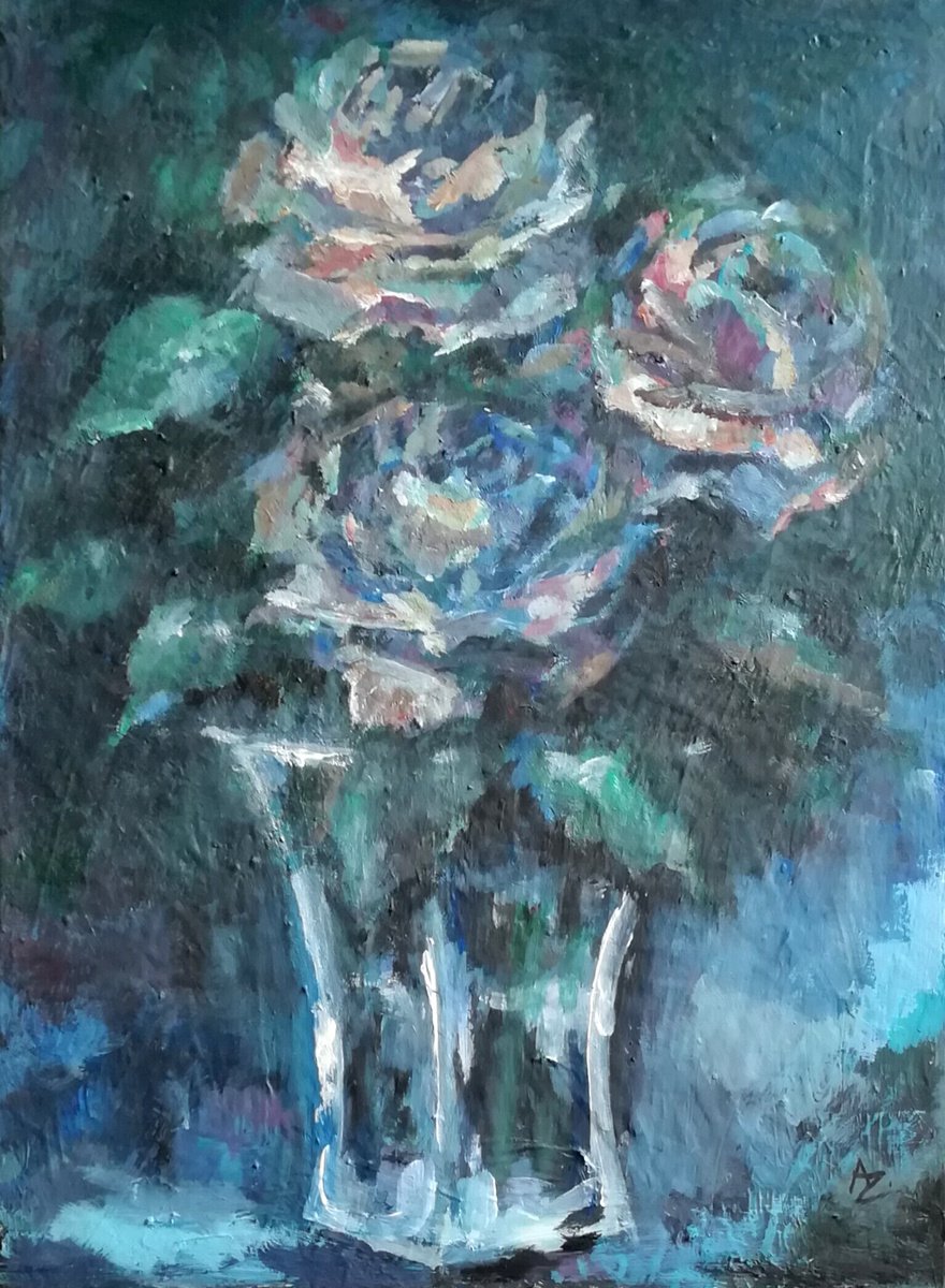 Three Abstract Roses by Anastasia Zabrodina
