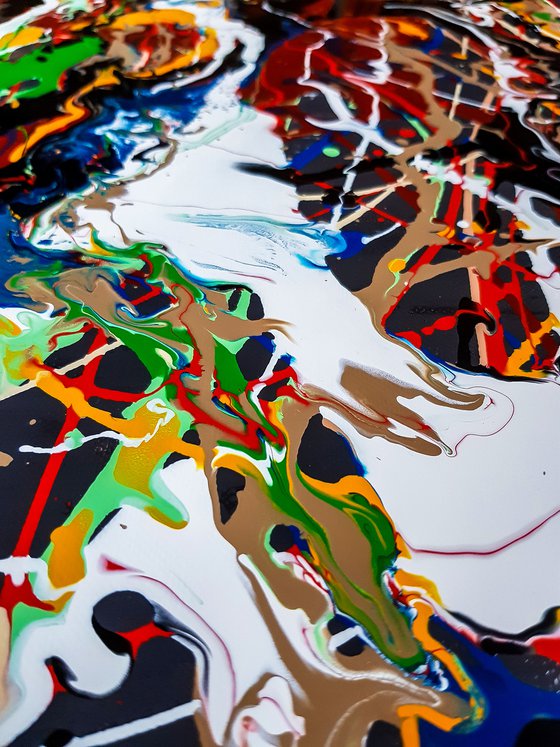 - Revive - LARGE FORMAT! Modern painting in Jackson Pollock style.