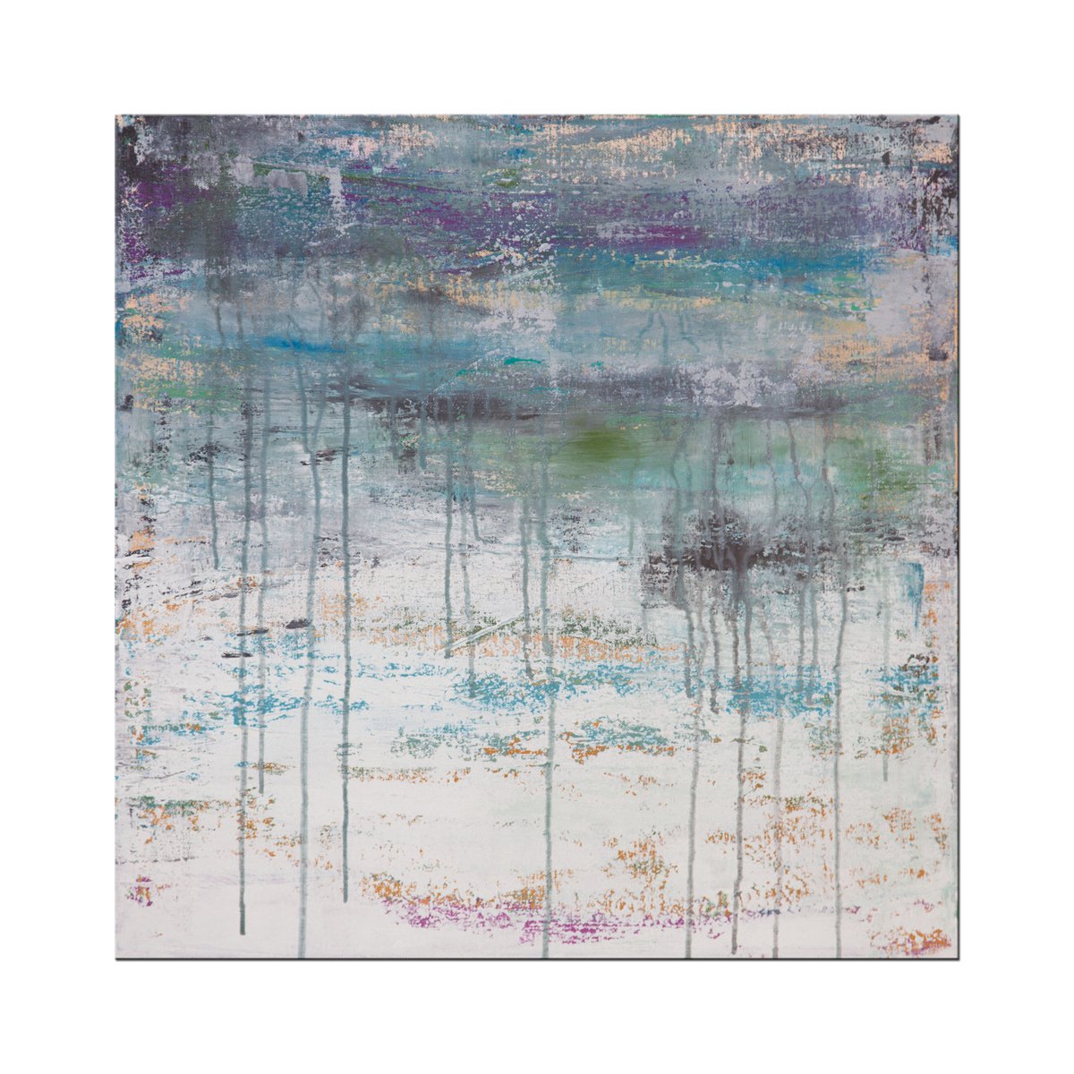 Abstract Acrylic Painting By Hilary Winfield, 24 X 24, Lithosphere 197, Original Artwork