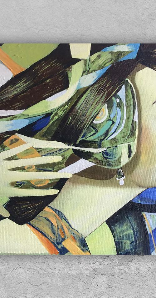 Abstract woman painting, oil painting canvas by Kate Kulish