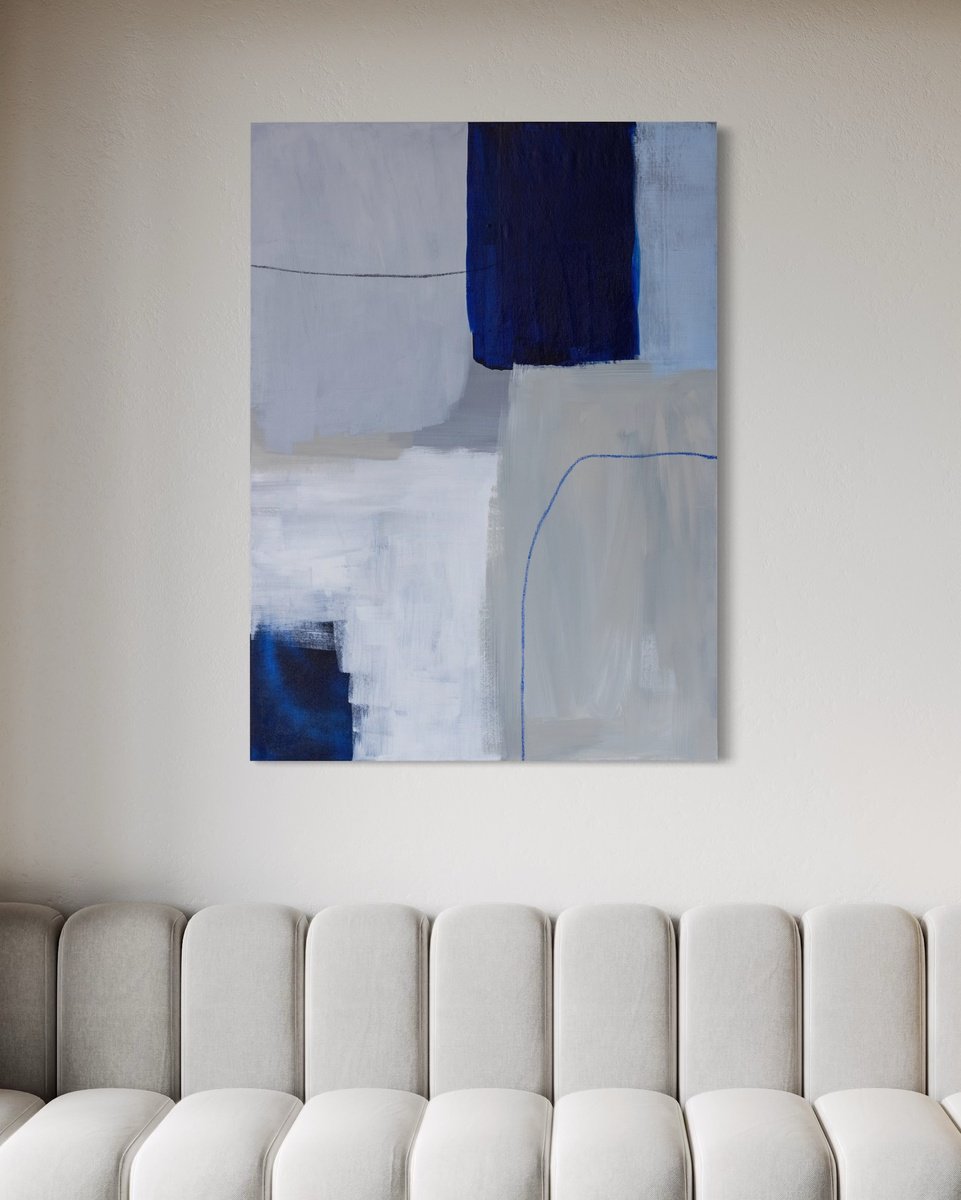 Organic Abstract Acrylic Painting By Mareike Bohmer, 31 X 43", Soft Edges 2, Original Artwork