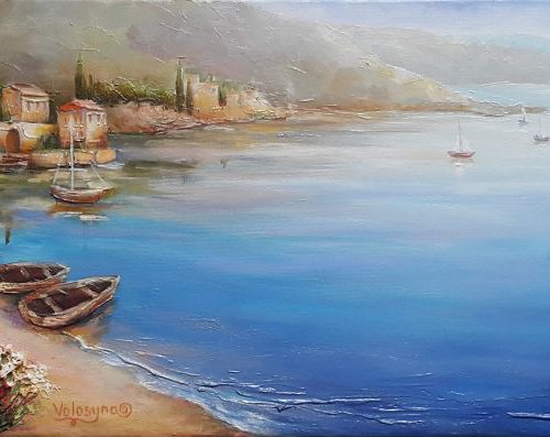 Radiant coast (90x30cm) by Mary Voloshyna